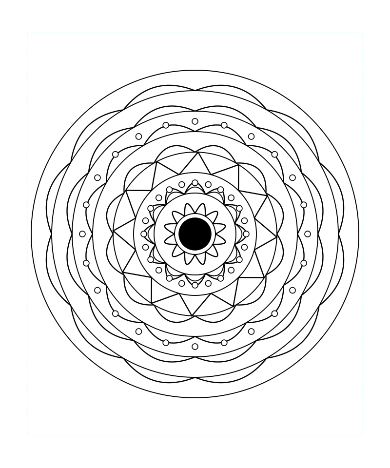Adult Sacred Geometry Mandala Coloring Page For Meditation