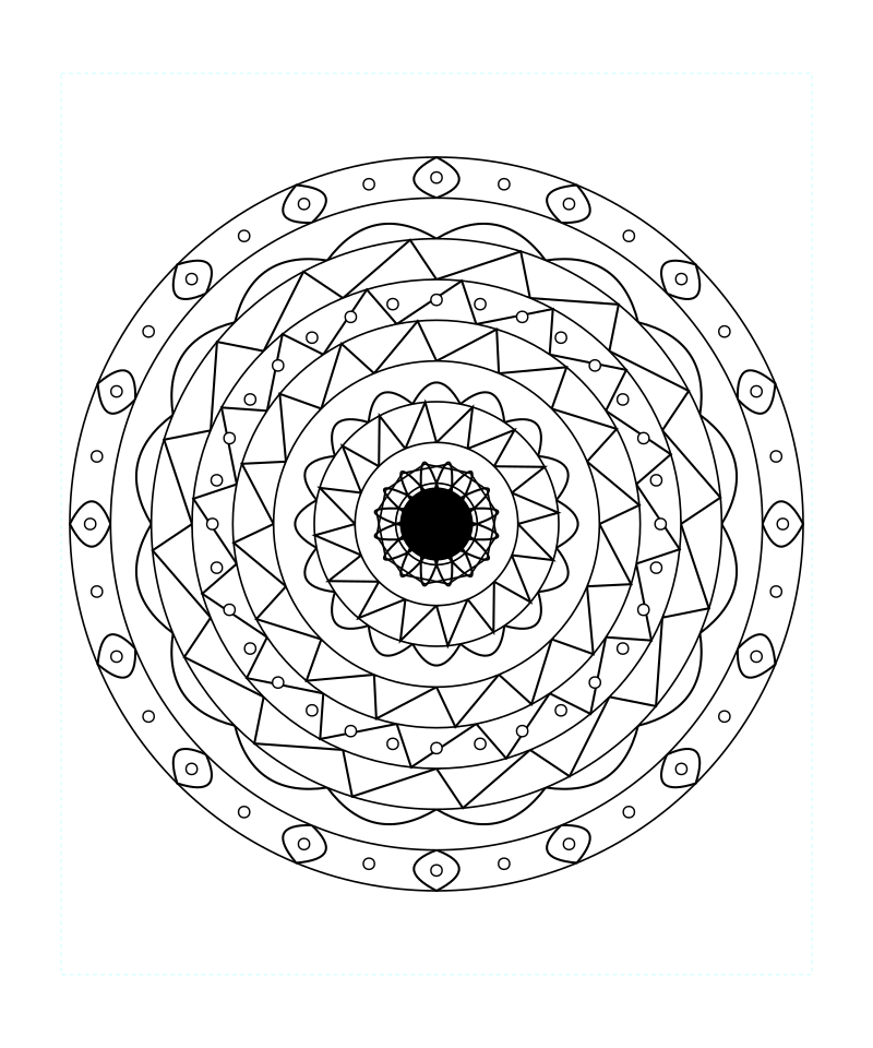 Adult Sacred Geometry Mandala Coloring Page For Stress Relief