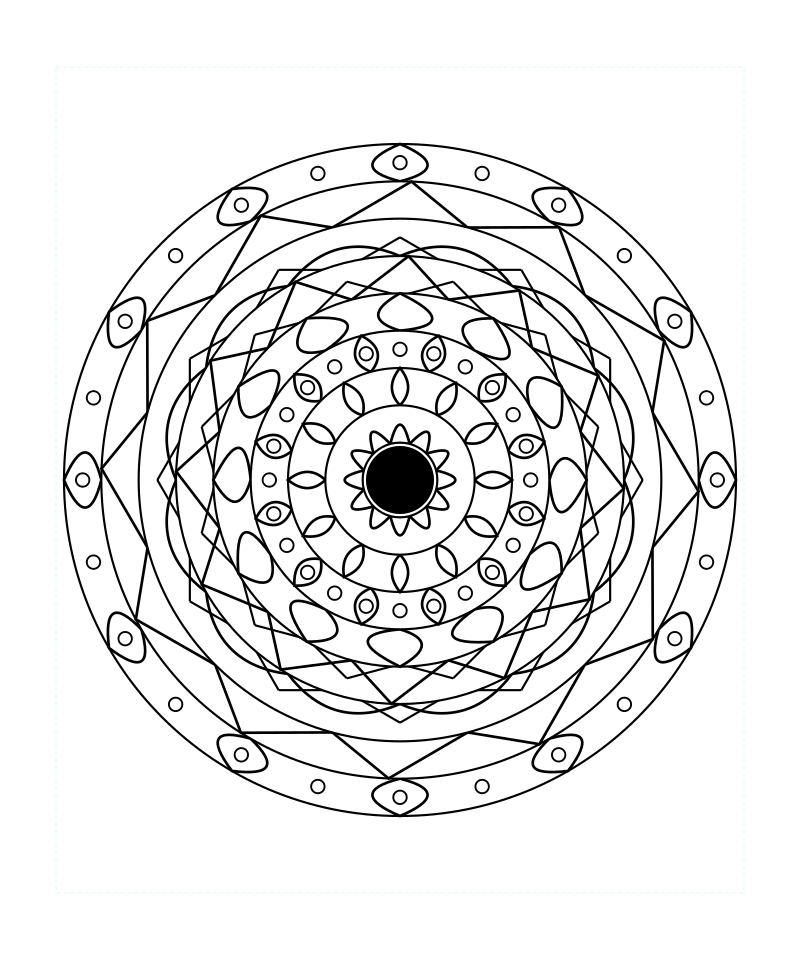 Adult Sacred Geometry Mandala Coloring Page Instant Download