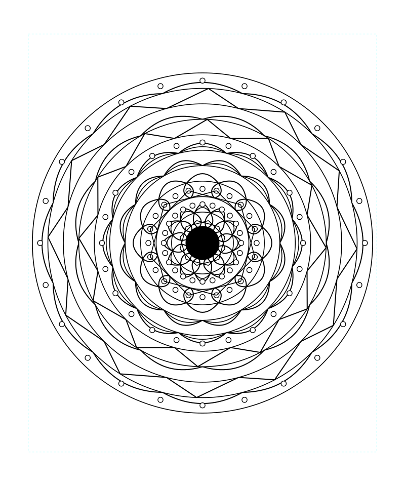 Adult Sacred Geometry Mandala Detailed Coloring Page Svg