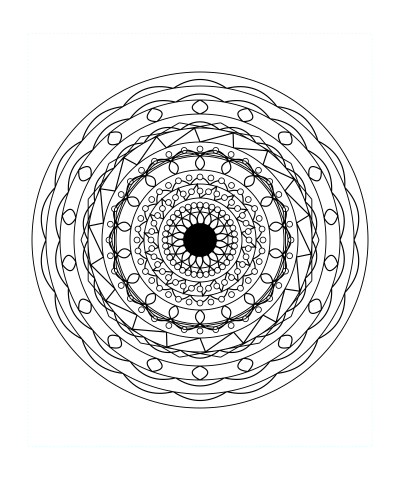 Adult Sacred Geometry Mandala Detailed Coloring Page