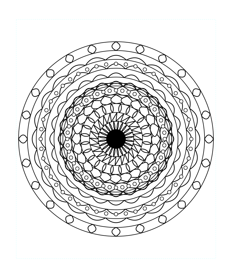 Adult Sacred Geometry Mandala Meditation Coloring Page