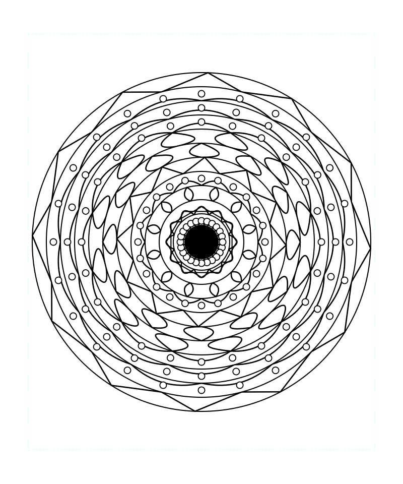 Adult Sacred Geometry Mandala Mindful Coloring Page