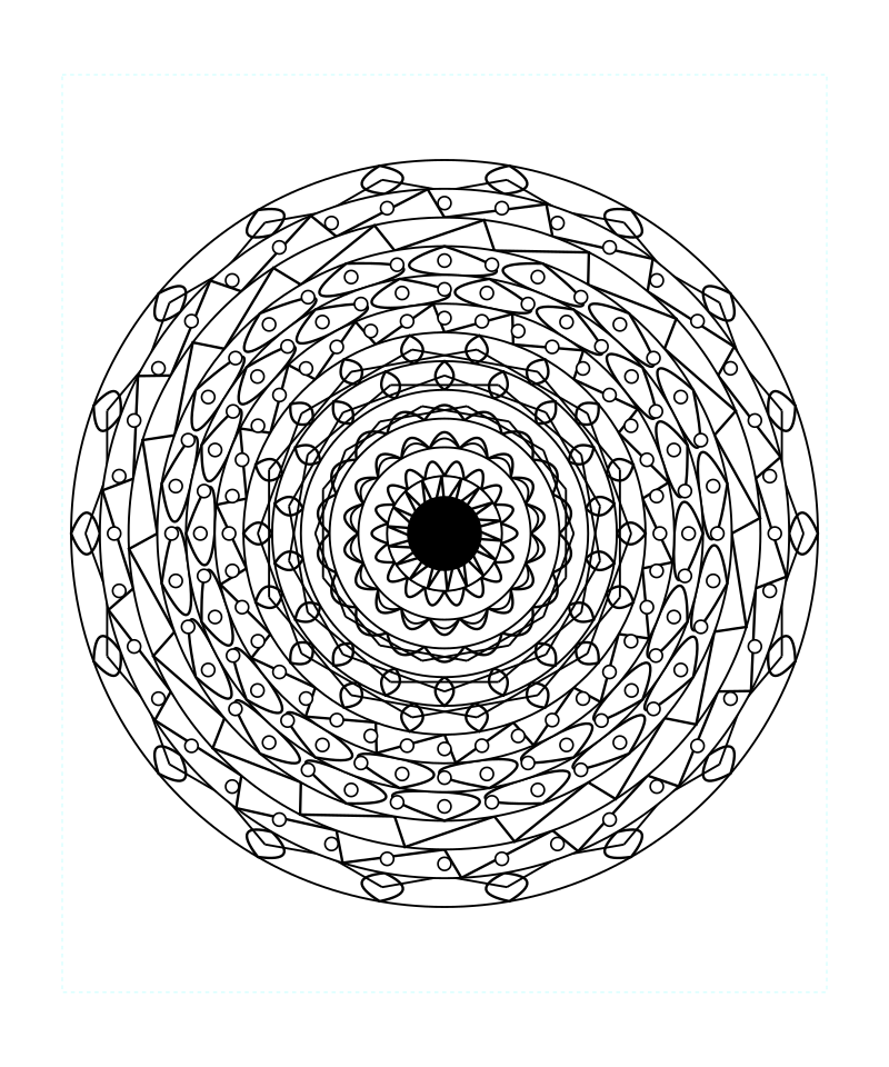 Adult Sacred Geometry Mandala Relaxation Coloring Page