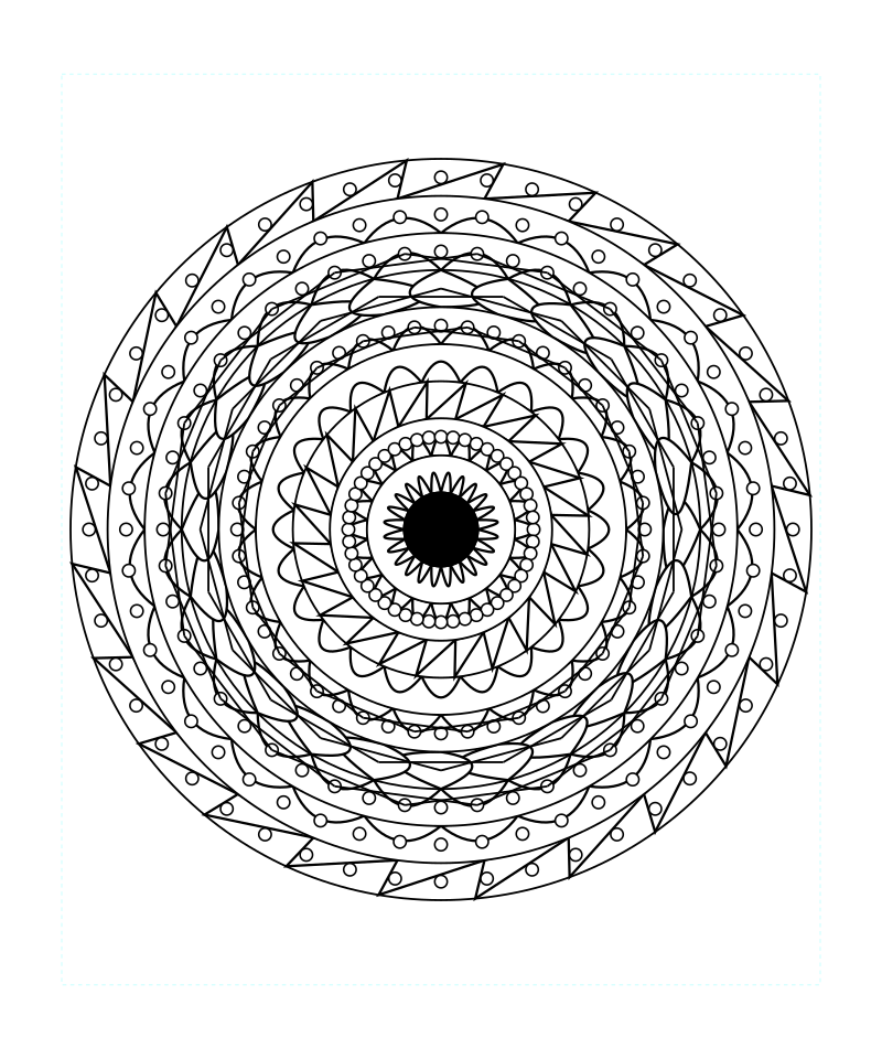 Adult Sacred Geometry Mandala Stress Relief Coloring Page