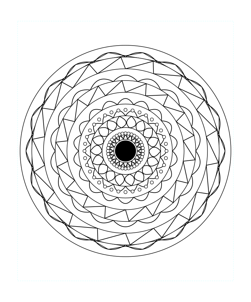 Adult Sacred Geometry Mandala Therapy Coloring Page