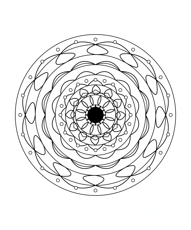 Aura Sacred Geometry Mandala Coloring Page