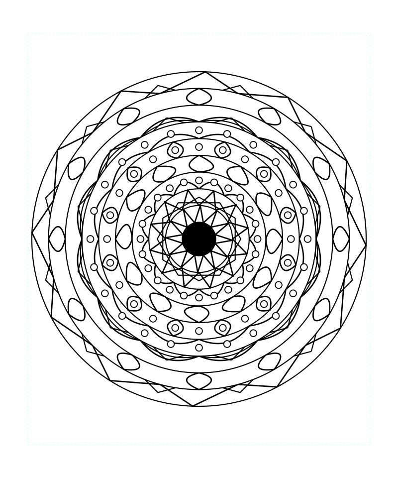 Balance Cosmic Sacred Geometry Mandala Coloring Page