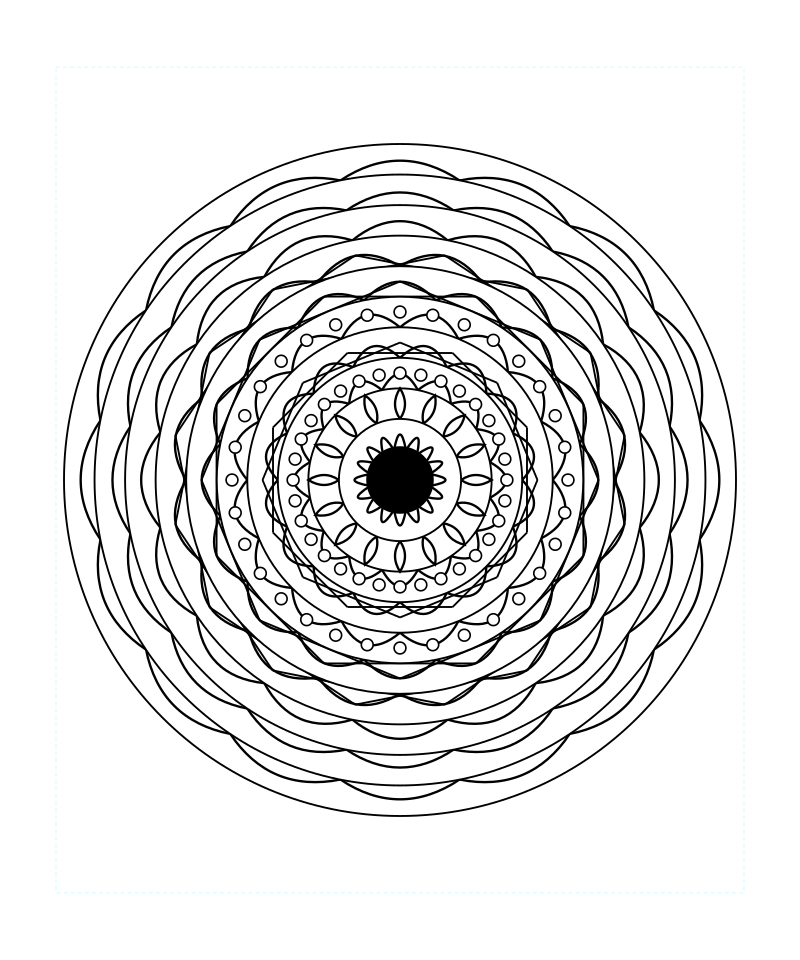 Balance Energy Sacred Geometry Mandala Coloring Page
