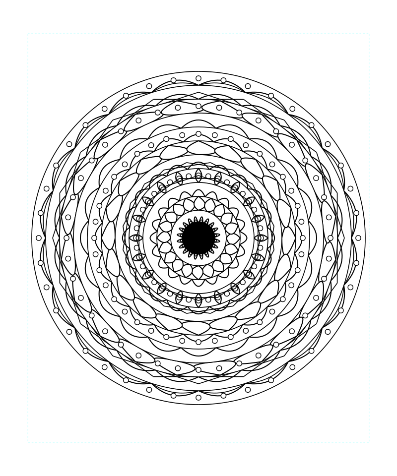 Balance Floral Sacred Geometry Mandala Coloring Page