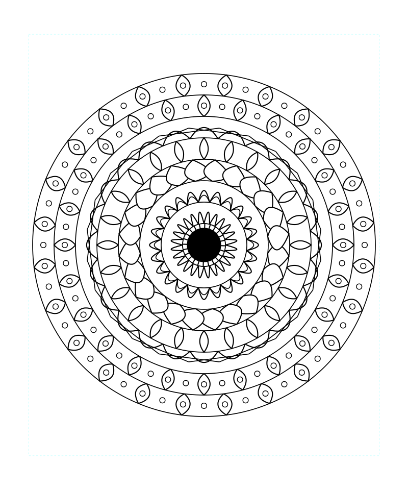 Balance Galaxy Sacred Geometry Mandala Coloring Page