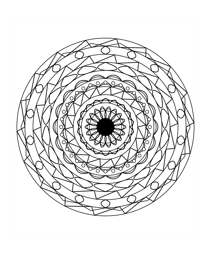 Balance Light Sacred Geometry Mandala Coloring Page