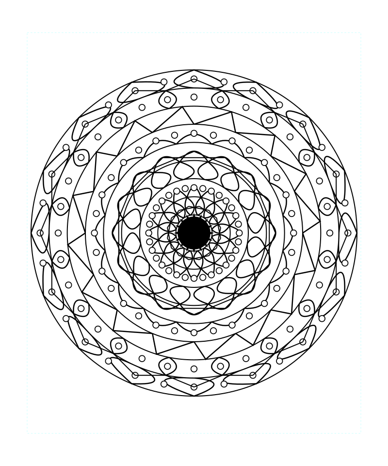 Balance Peace Sacred Geometry Mandala Coloring Page