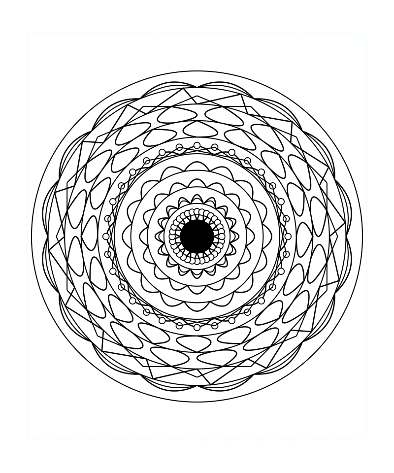 Balance Sacred Geometry Mandala Coloring Page