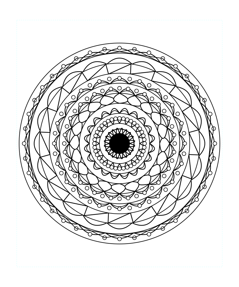 Balance Spirit Sacred Geometry Mandala Coloring Page