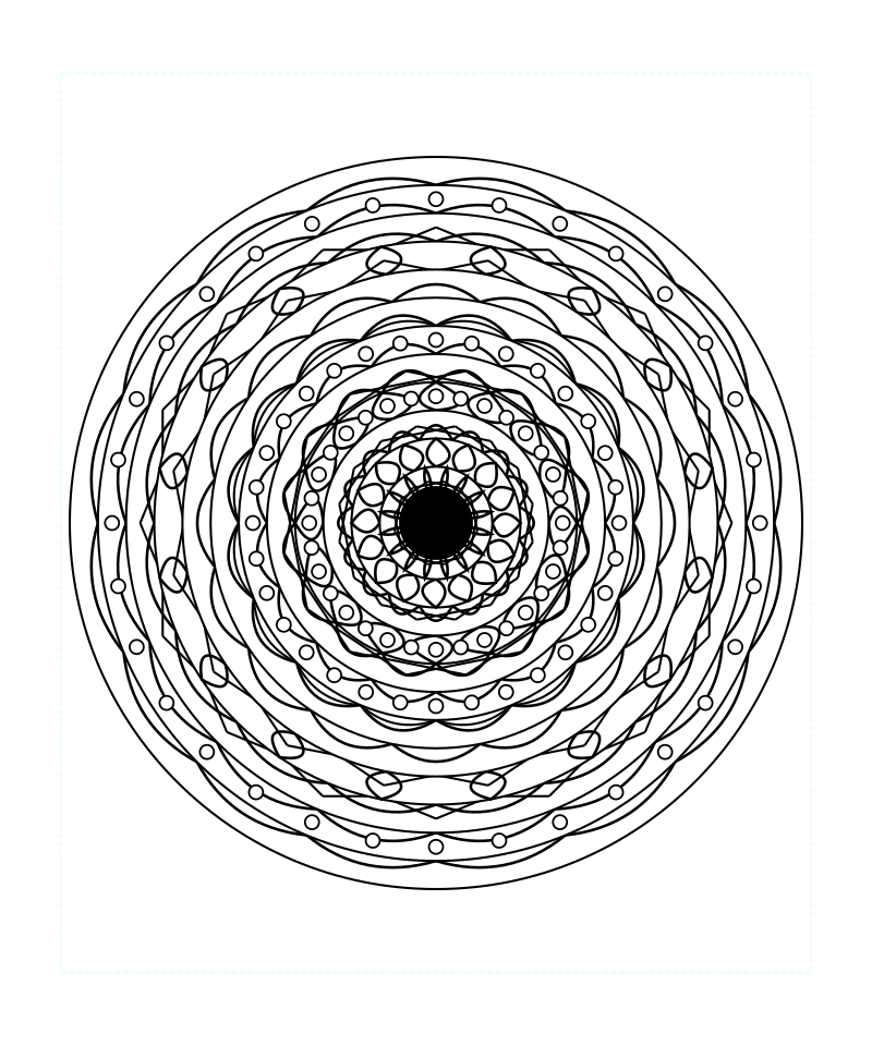 Balance Temple Sacred Geometry Mandala Coloring Page