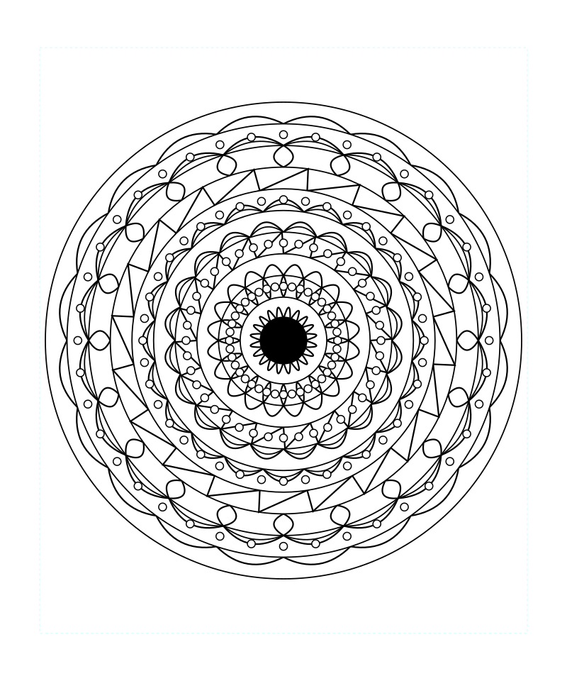 Balance Zen Sacred Geometry Mandala Coloring Page