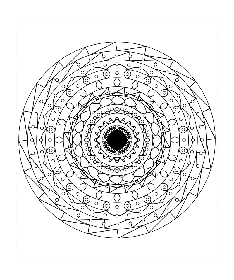 Blossom Sacred Geometry Mandala Coloring Page