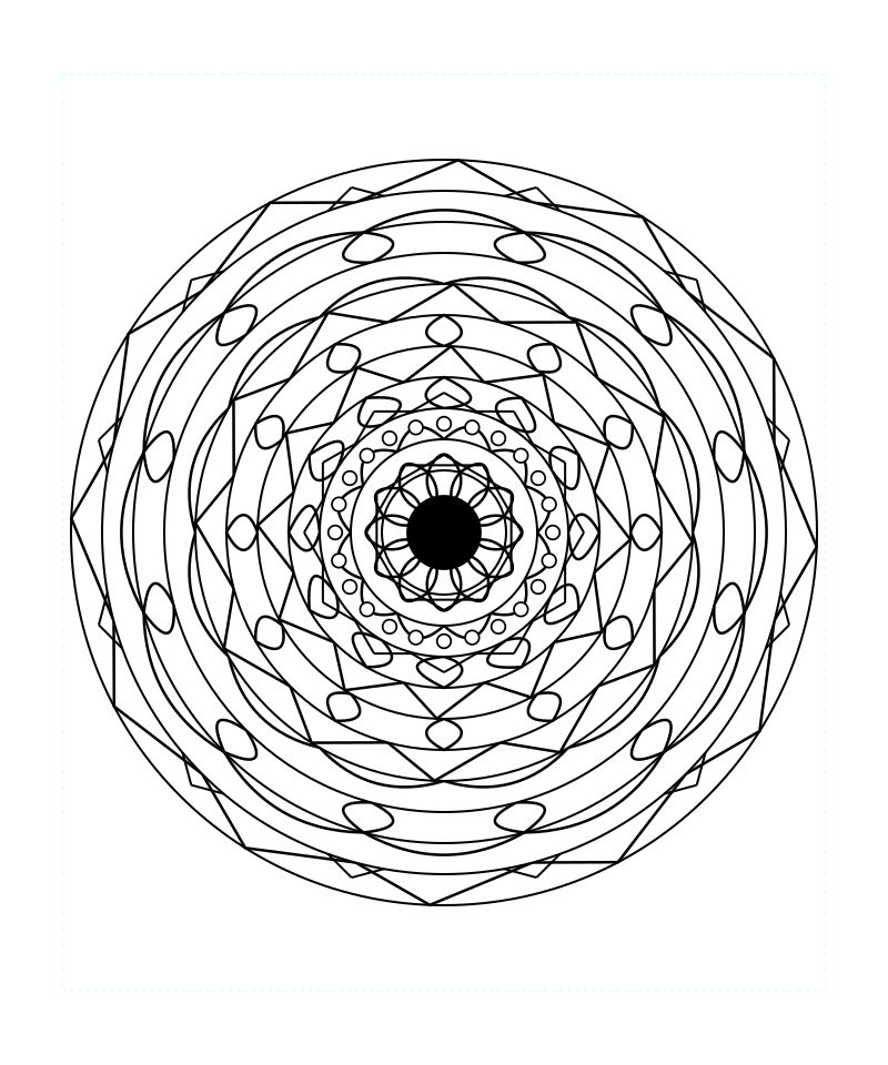 Celestial Flower Sacred Geometry Mandala Coloring Page