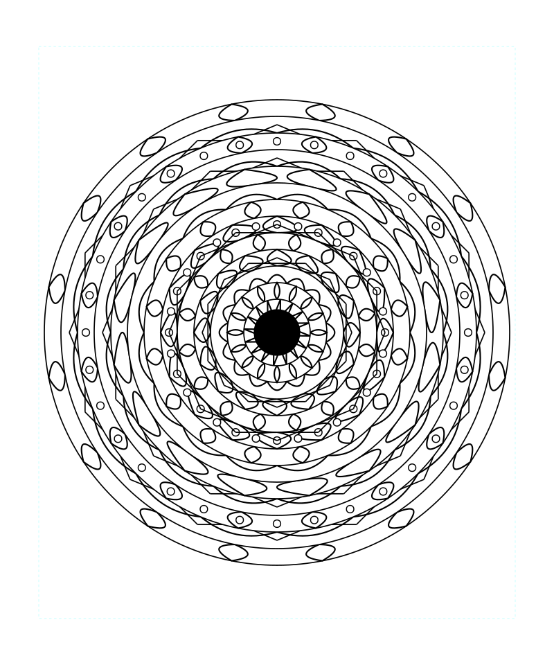 Complex Sacred Geometry Mandala Adult Coloring Page