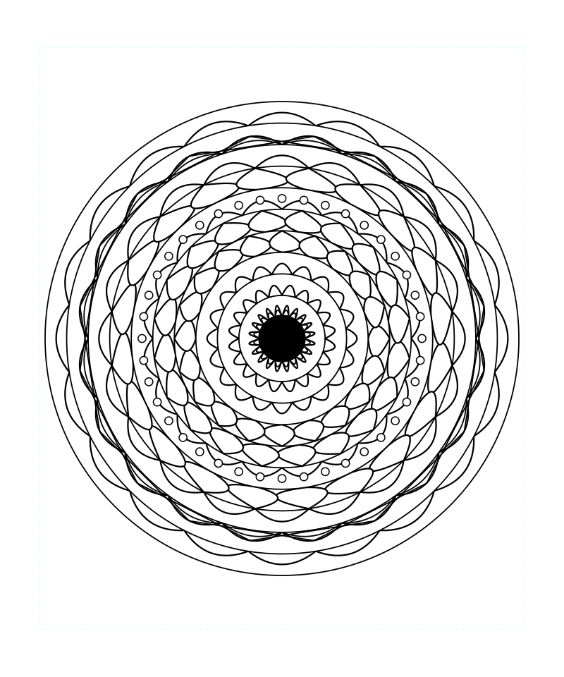 Complex Sacred Geometry Mandala Stress Relief Coloring Page