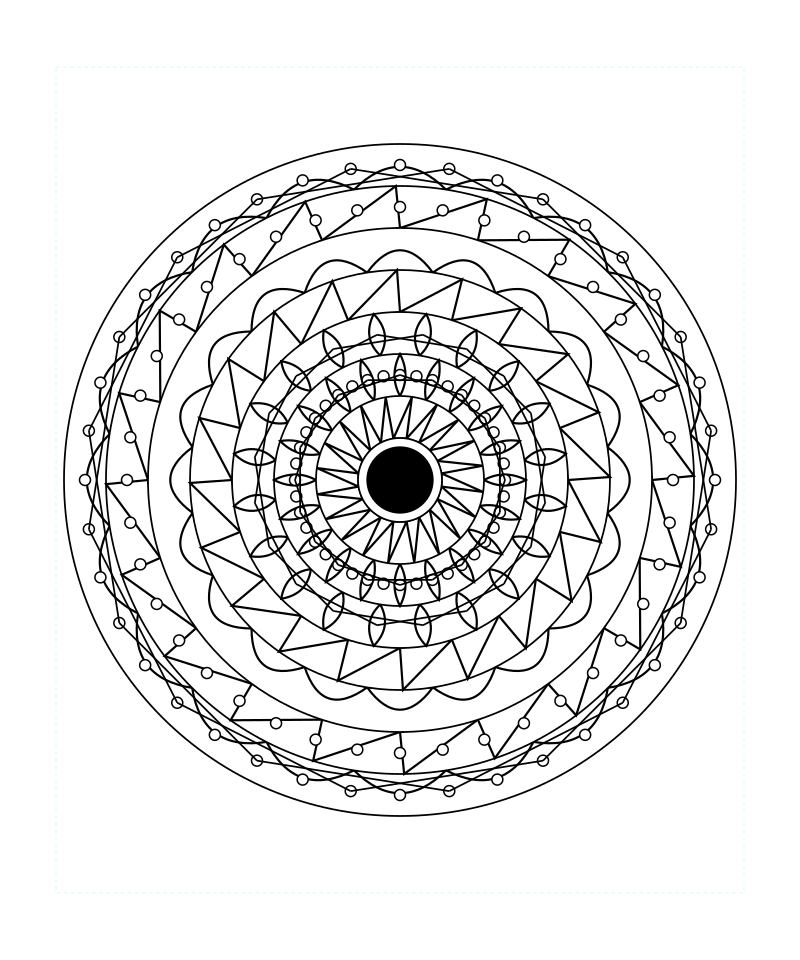 Cosmic Balance Sacred Geometry Mandala Coloring Page