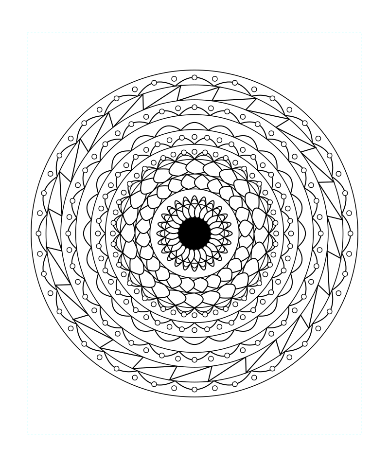 Cosmic Calm Sacred Geometry Mandala Coloring Page