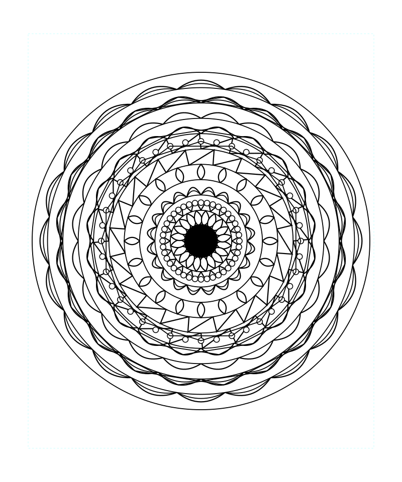 Cosmic Divine Sacred Geometry Mandala Coloring Page