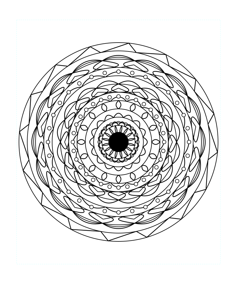 Cosmic Energy Sacred Geometry Mandala Coloring Page