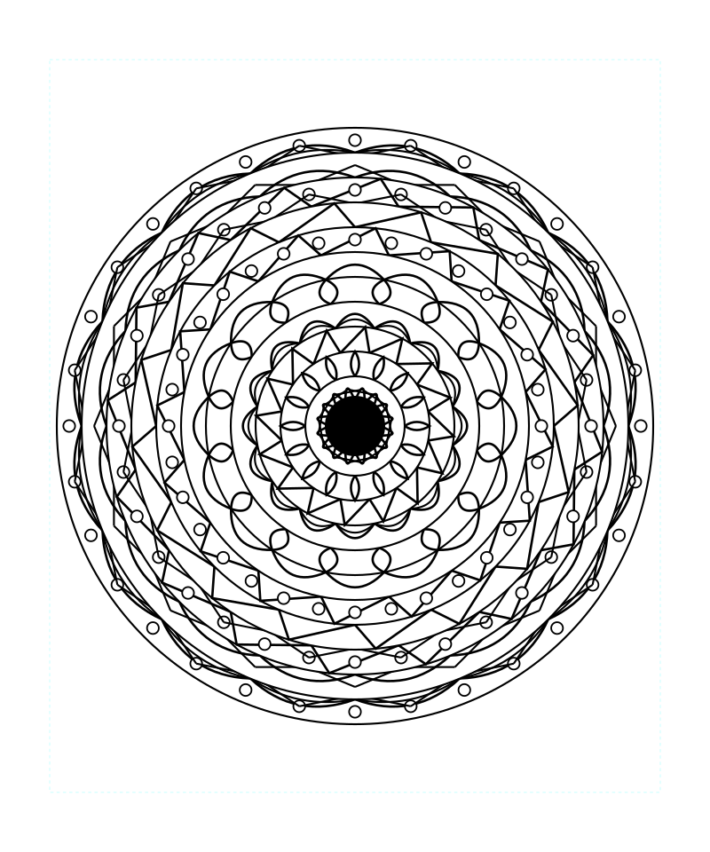 Cosmic Galaxy Sacred Geometry Mandala Coloring Page