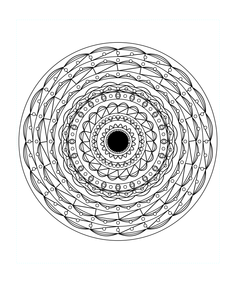 Cosmic Harmony Sacred Geometry Mandala Coloring Page