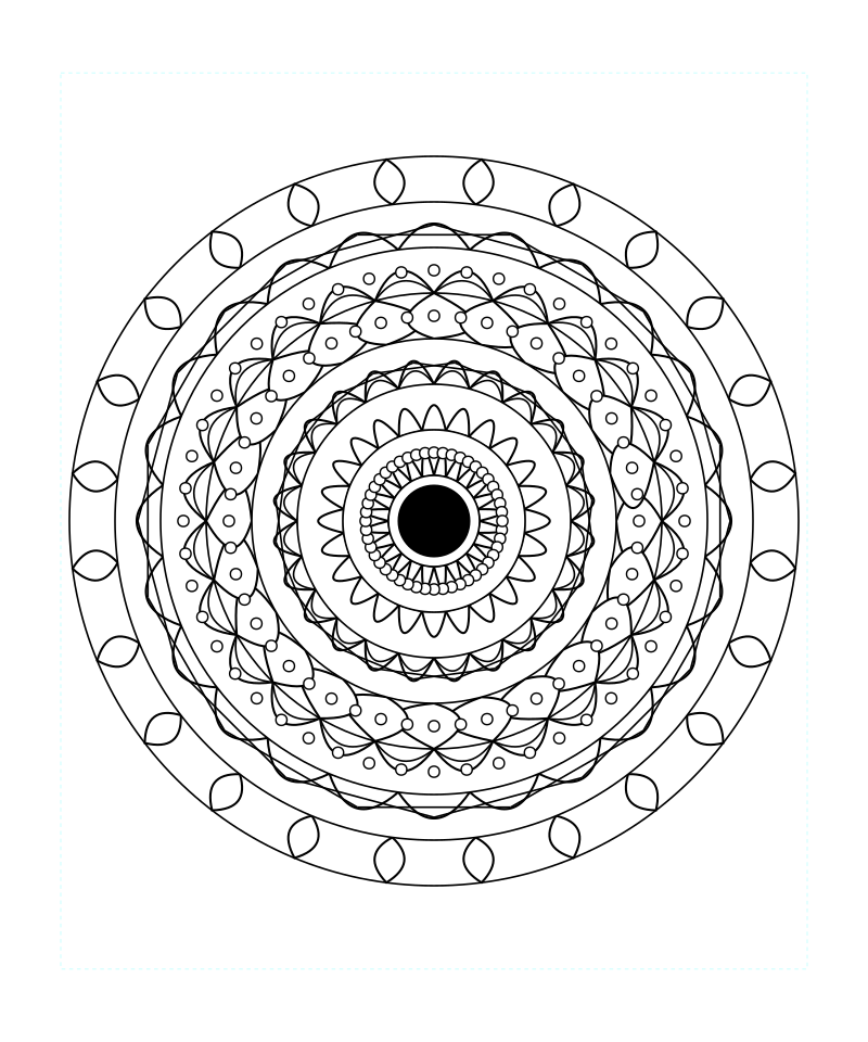 Cosmic Light Sacred Geometry Mandala Coloring Page