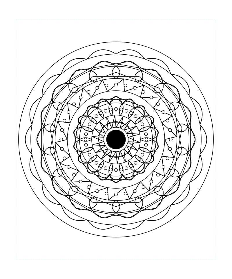 Cosmic Lotus Sacred Geometry Mandala Coloring Page