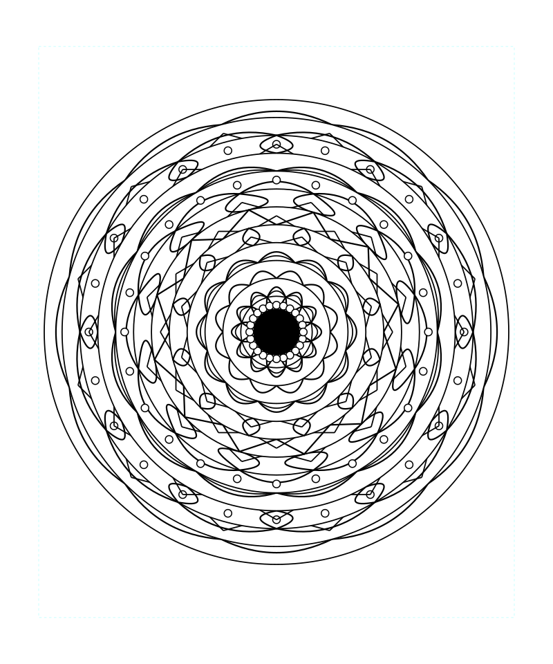 Cosmic Mystic Sacred Geometry Mandala Coloring Page