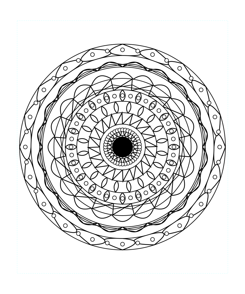 Cosmic Peace Sacred Geometry Mandala Coloring Page