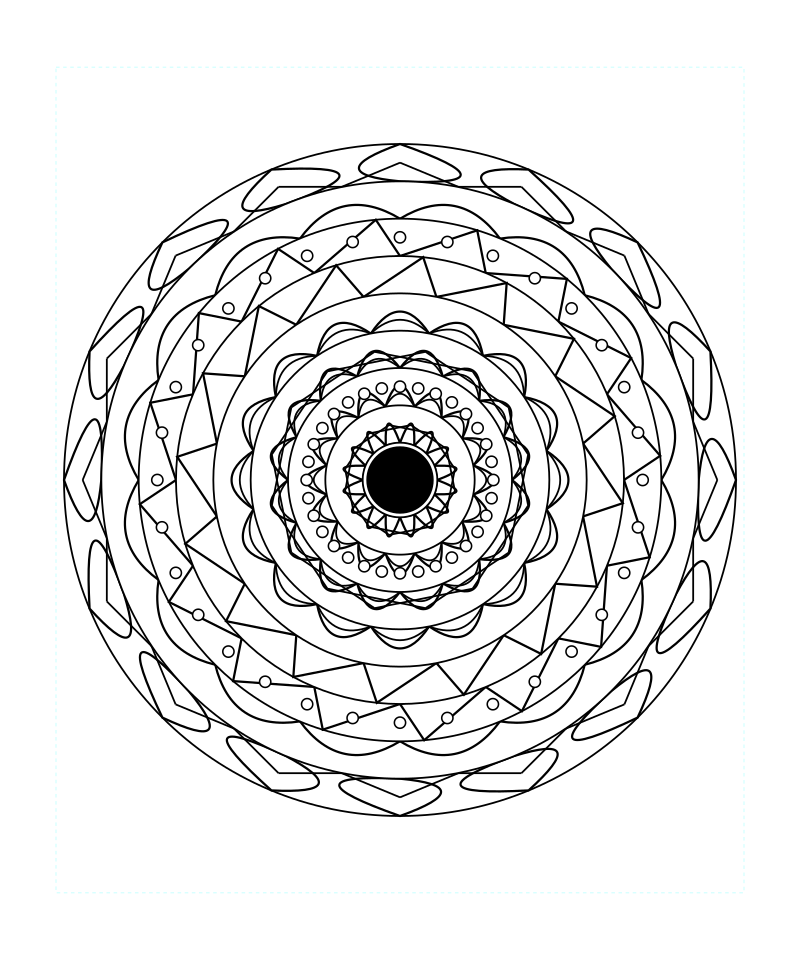 Cosmic Sacred Geometry Mandala Adult Coloring Page Svg