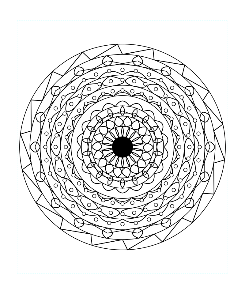 Cosmic Sacred Geometry Mandala Adult Coloring Page