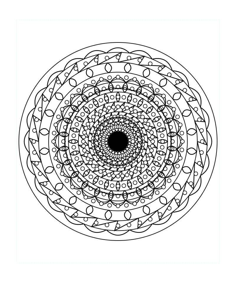 Cosmic Sacred Geometry Mandala Coloring Page