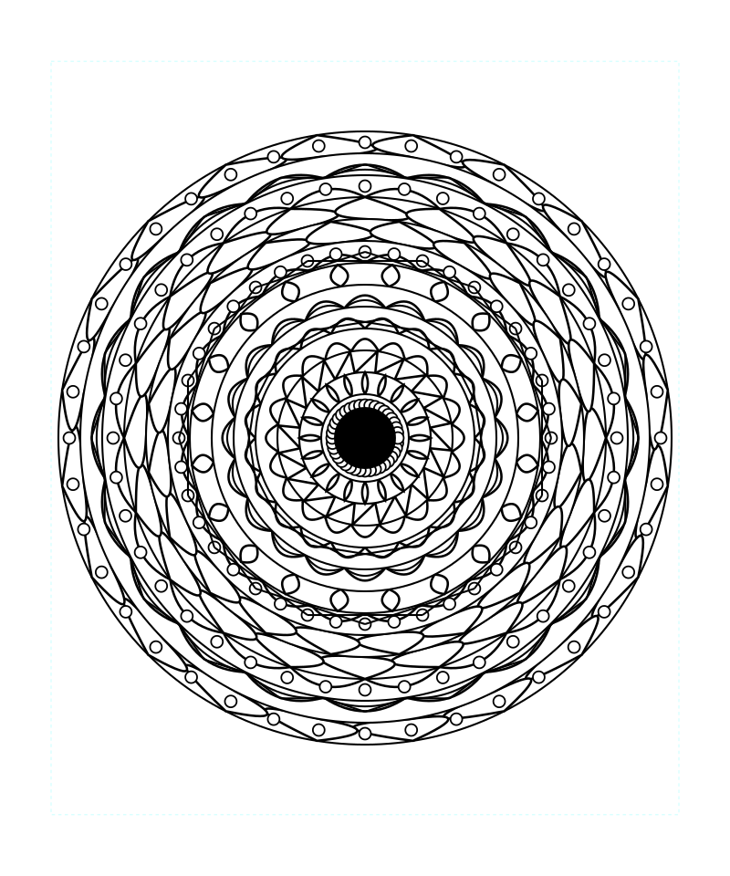 Cosmic Sacred Geometry Mandala Intricate Coloring Page