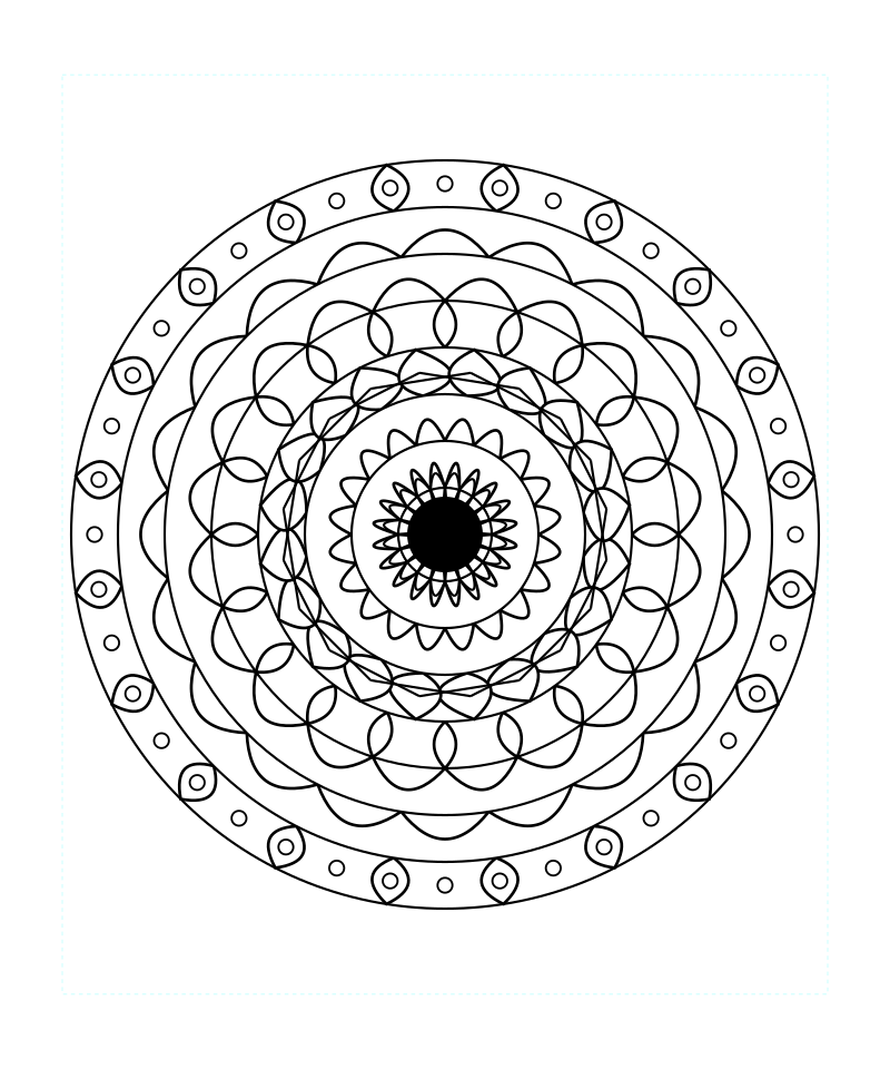 Cosmic Sacred Geometry Mandala Mindfulness Coloring Page