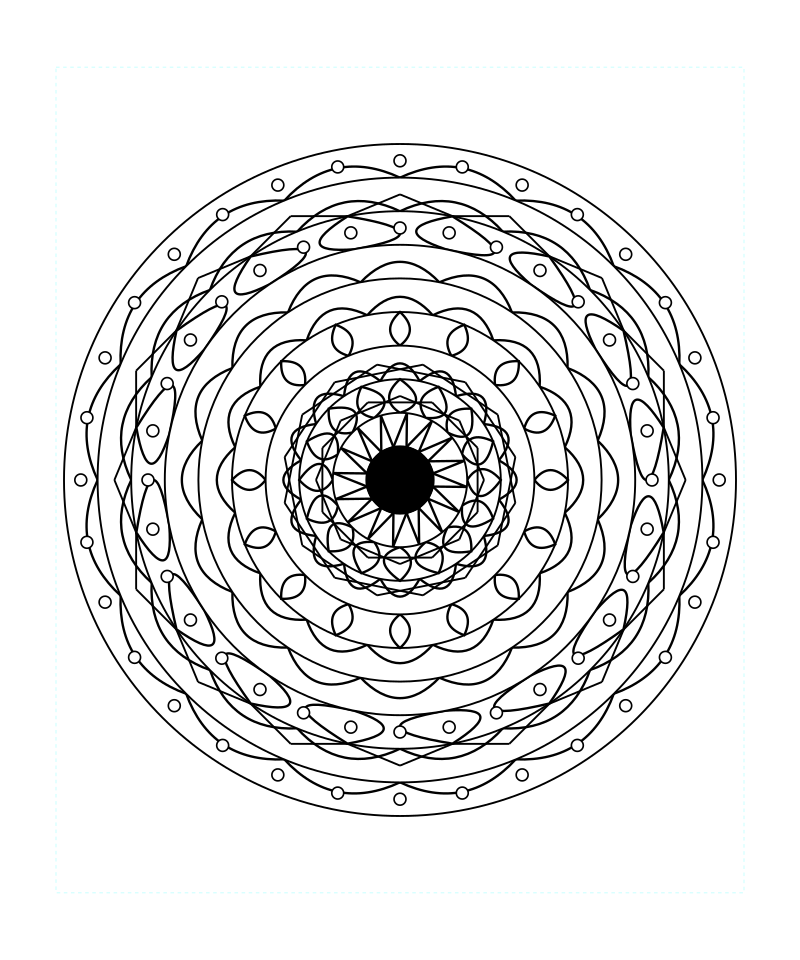 Cosmic Sacred Geometry Mandala Printable Coloring Page