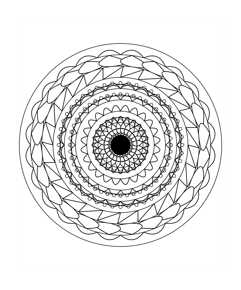 Cosmic Sacred Geometry Mandala Relaxing Coloring Page
