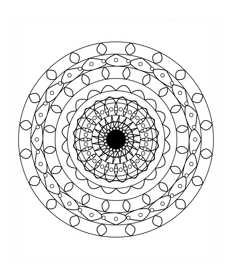 Cosmic Serenity Sacred Geometry Mandala Coloring Page