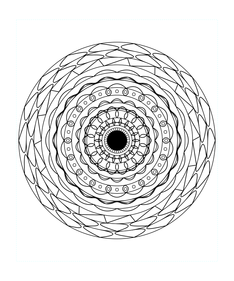 Cosmic Spirit Sacred Geometry Mandala Coloring Page