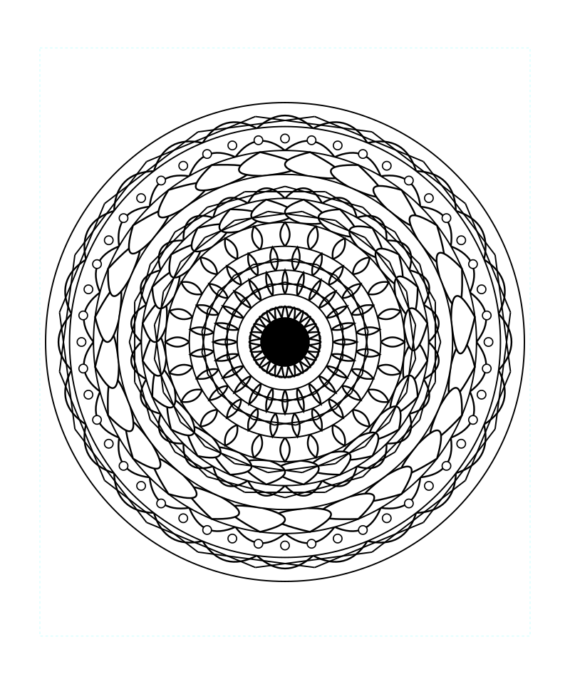 Cosmic Star Sacred Geometry Mandala Coloring Page
