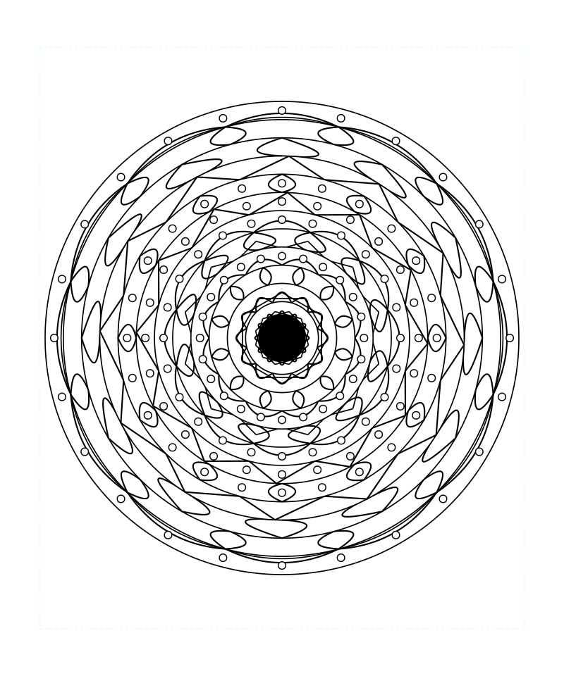 Cosmic Temple Sacred Geometry Mandala Coloring Page