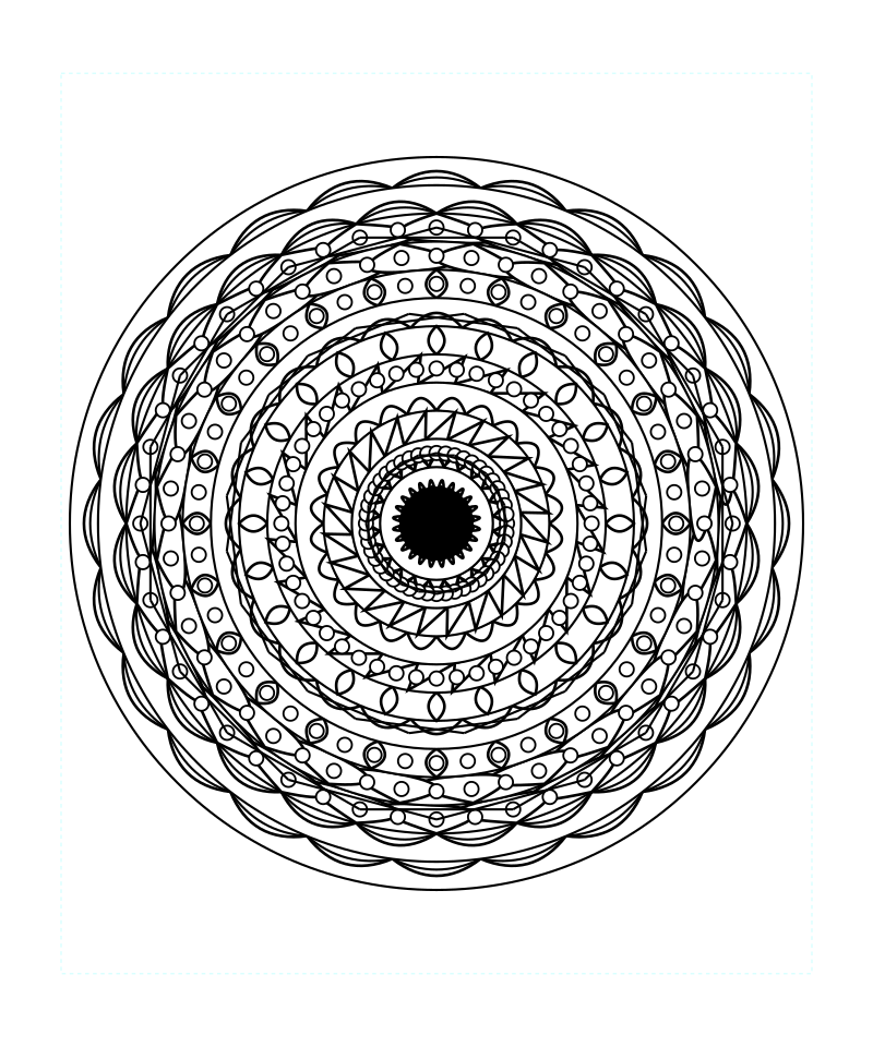Cosmic Universe Sacred Geometry Mandala Coloring Page