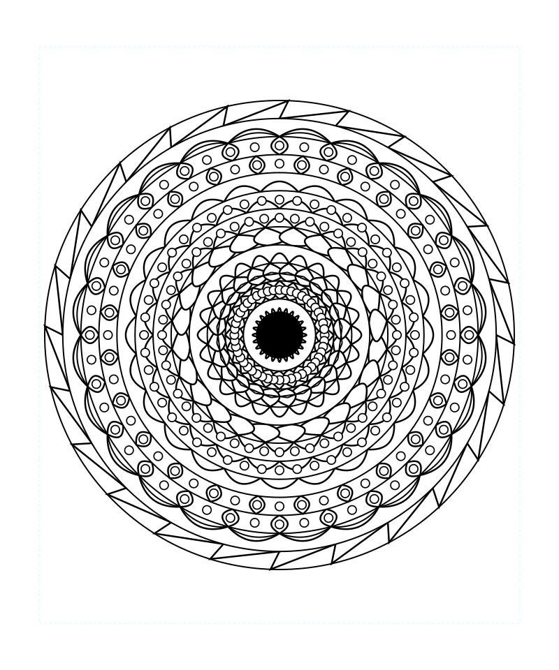 Dream Sacred Geometry Mandala Coloring Page