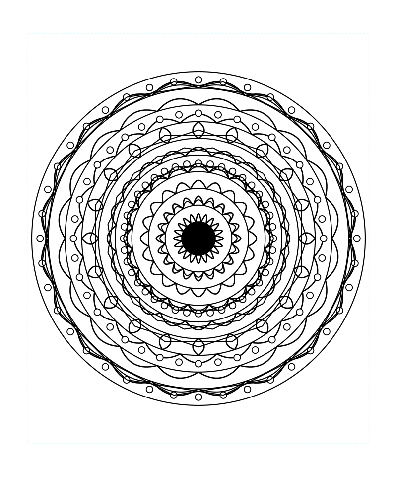 Floral Sacred Geometry Mandala Adult Coloring Page Download