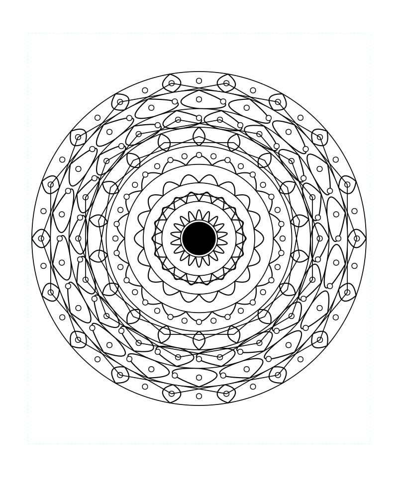 Floral Sacred Geometry Mandala Adult Coloring Page